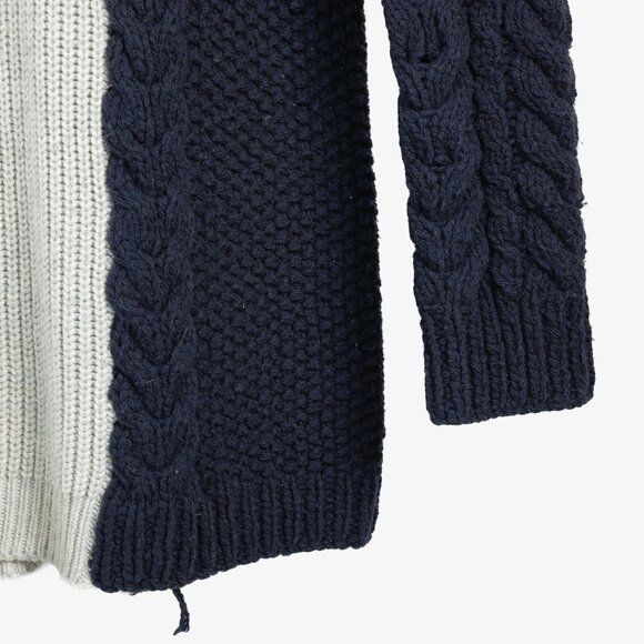 3.1 Phillip Lim AW/12 Runway Navy & Oatmeal Cable-Knit Cutout Sweater - Picture 7 of 11